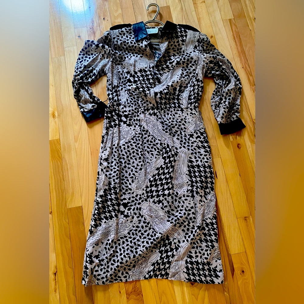 Vintage Sears earthy boho dress paisley retro print hippie 70s 60s